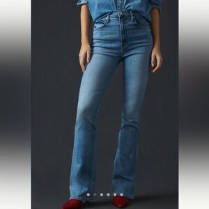Mother the high waisted smokin double heel jeans